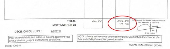 Bulletin relevé de notes de Jade Leroy pour son BTS MSE